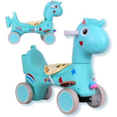 Imagem de Brinquedo Cavalinho de Passeio com Som e Movimento Azul - Castela