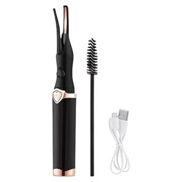 Imagem de Curvador de Cílios Térmico Black Premium Executive, Recarregável USB, Aquecimento Rápido 50-80°C, Design Ergonômico, Portátil, com Escova de Limpeza e Cabo USB