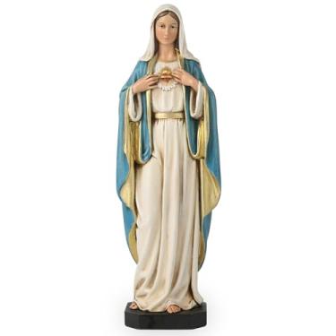Imagem de Figura do Imaculado Coração de Maria Católico BC, Estátua da Virgem Maria, Mãe Abençoada para Casa, Presentes Religiosos para Mãe, Decoração Católica 15 cm A Obra-prima de Escultura Renascentista
