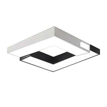 Imagem de Luminária pendente moderna LED, luminária de teto, luminária de teto quadrada LED de emenda simples e elegante, lustre decorativo para restaurante, cafeteria de hotel e casa criativa (tamanh