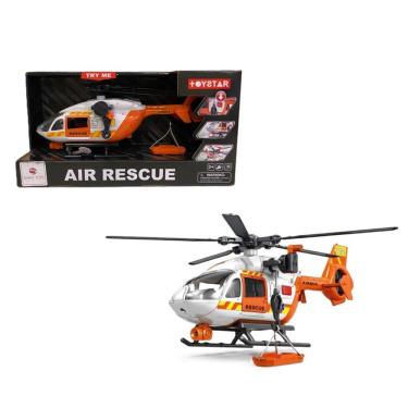 Imagem de Helicóptero de Resgate Laranja com Luz e Som - Shiny Toys