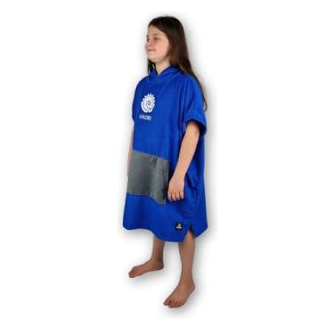 Imagem de Roupão Poncho Atoalhado Infantil Juvenil - Maori Extreme (Azul, Infantil)