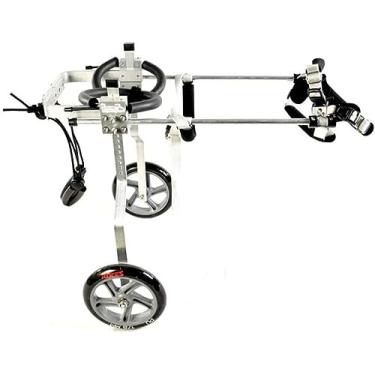 Imagem de Cadeira de rodas para cães, carrinho ajustável para cães, cadeira de rodas ajustável, 7 tamanhos para reabilitação das pernas dianteiras/traseiras, cadeira de rodas de 2 rodas para pernas traseiras