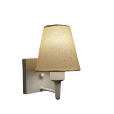 Imagem de Arandela Quadrada Md-2034 Branco Cúpula em Tecido Cone Algodão Crú - Bivolt