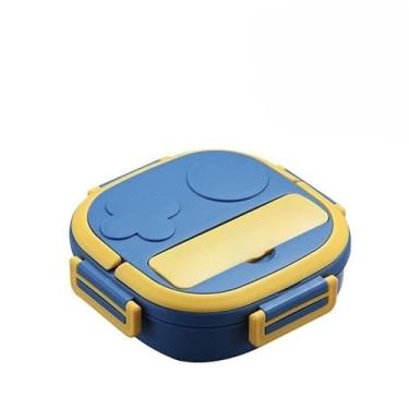 Imagem de Lancheira Portátil em Aço 304 | Marmita Infantil com Garfo Incluso | Prática para Transportar Alimentos(azul)