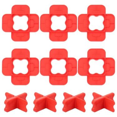 Imagem de 10 peças 4 em 1 ferramenta espaçadora de deck multiuso reutilizável para deck de madeira tratada com pressão decking composto PVC (gules-10-estilo 1)