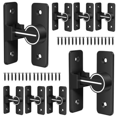 Imagem de Fechadura de porta de celeiro de 90 graus portátil de liga de zinco com 32 parafusos para celeiro, jardim, banheiro, garagem, janela, 8 peças