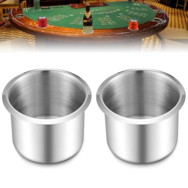 Imagem de O porta-copos de mesa de pôquer insere Tessco for You em aço inoxidáve