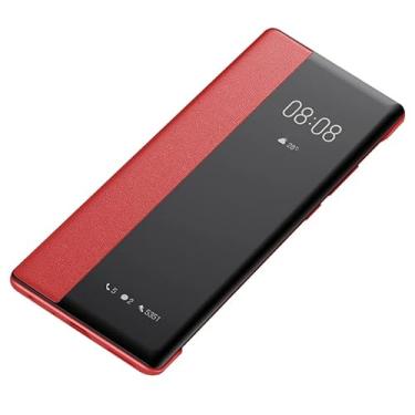 Imagem de MUENG Capa Flip Clear Smart View para Oneplus 10/10 Pro 5G, capa de couro com proteção de 360°, capa de proteção de 360° translúcida, suporte para carregamento sem fio