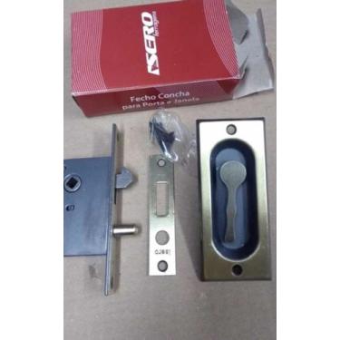 Imagem de kit com 5  Fecho Concha Embutir Janela Lo Retang + Puxador Concha - co