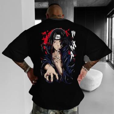 Imagem de Camiseta Oversized Algodão Anime Uchiha Itachi Clan Mangekyou Sharinga