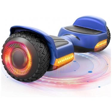 Imagem de Hoverboard GYROOR G13 6,5? All Terrain Preto com LED, Bluetooth, Motores Duplos 250 W, até ~12 km/h – Certificação UL2272, Azul