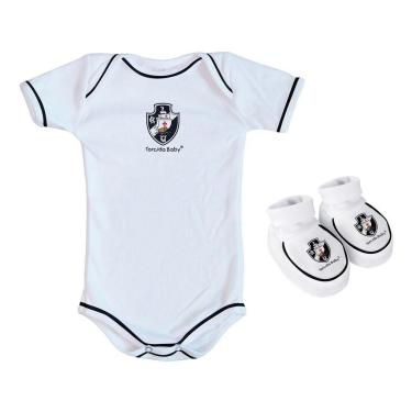 Imagem de Body e Pantufa Vasco Branco Torcida Baby