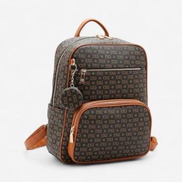 Imagem de Mochila Feminina Chenson Monograma Elegance Café-Feminino