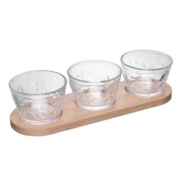 Imagem de LYOR - Conjunto 3 Bowls com Suporte de Bambu New Butterfly 25,5cm x 9cm x 6cm Cristal