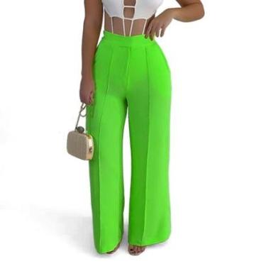 Imagem de Calça Pantalona Alfaiataria Feminina Social Tecido Wide Leg-Feminino