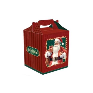 Imagem de Ideia Embalagens, Caixa Mini Panetone Maleta com Alça Noel 5736-10 unid