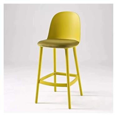 Imagem de Bancos de bar para uso doméstico, encosto alto, ilha, (amarelo)