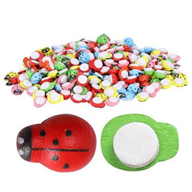 Imagem de Ymiko Adesivos de Joaninha, Decoração de Joaninha de Madeira Com 300pcs Lady Bugs para Decoração de Micro Paisagem