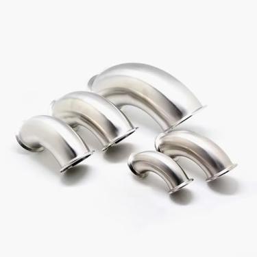 Imagem de 1 Peça 3/4'' 1'' 2'' 3'' 4'' 19mm-102mm OD Grampo Sanitário De 3 Garras OD Cotovelo De 90 Graus Encaixe Aço Inoxidável 304 Fabricação Caseira(25mm x ferrule 50.5)