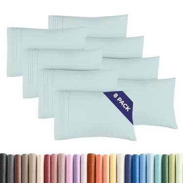 Imagem de Conjunto de 8 fronhas Queen – Capas de almofada ultra macias de qualidade hoteleira – Confortáveis, aconchegantes e sem rugas – Resistente a encolhimento, manchas e desbotamento – Protetores de