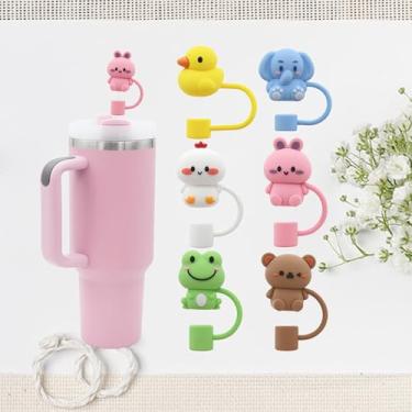 Imagem de Conjunto de formas de animais 10 mm 1 cm tampa de palha reutilizável para copo Stanley