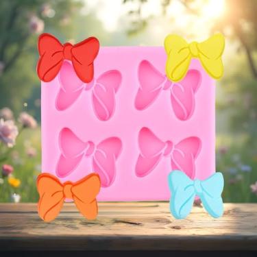 Imagem de Mini molde de laço de silicone para fondant de desenho animado borboleta gravata comestível desenhos animados moldes de bolo para decoração de bolos topo de cupcake chocolate doce pasta de goma argila