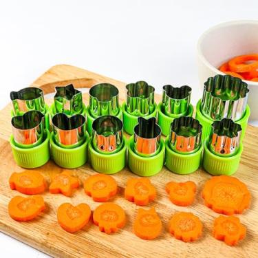 Imagem de Conjunto de 12 peças de formas de cortador de vegetais – Mini cortadores de biscoitos, moldes de pastelaria de frutas para assar