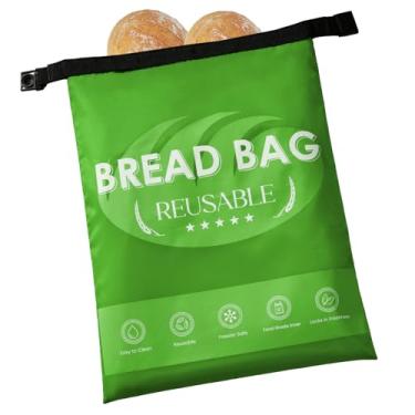 Imagem de Meowoo Sacos de pão reutilizáveis para fermento caseiro, sacos de poliéster para massa fermentada com zíper selado, forro de TPU, mantém os sacos de armazenamento de alimentos frescos por mais tempo