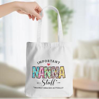 Imagem de Sacola de lona para mãe avó tia presentes dia das mães, bolsa de praia, reutilizável, compras, compras, compras, compras, compras, compras, Nanna Stuff 00268, Large