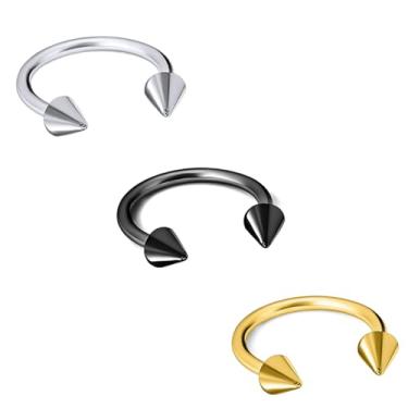 Imagem de Anel de nariz de touro, 16G, bola/pontas de ferradura, argola de nariz, cartilagem, narina, septo, sobrancelha, lábio, umbigo, barriga, mamilo, piercing hélice, tragus, torre, aço inoxidável, para