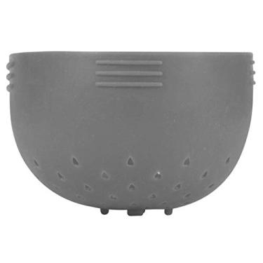 Imagem de Zerodis Coador Compacto do Silicone do Filtro Alimento Mini para a Drenagem Fácil 2.9in Diâmetro Ideal para Alimentos Enlatados e Suco de Frutas chá de café (Cinza)