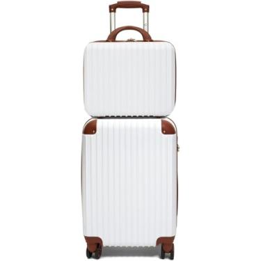 Imagem de Kit Mala de Bordo 10kg com Frasqueira Bagagem de Mão Expansível ANAC Rodas Duplas 360° Cadeado TSA Antifurto Alça Lateral Design Leve Resistente Ideal para Viagens Avião Cor Champagne