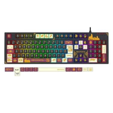 Imagem de Teclado Gamer Mecânico Harry Potter Amsa Hogwart’s Special Edition RGB, Preto, ABNT2, Switch Marrom, HP-592 RGB, REDRAGON
