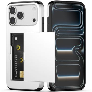 Imagem de Nvollnoe Capa para celular compatível com iPhone 17 Pro Max com suporte de cartão de camada dupla resistente à prova de choque com compartimento para cartão oculto, carteira fina para mulheres e