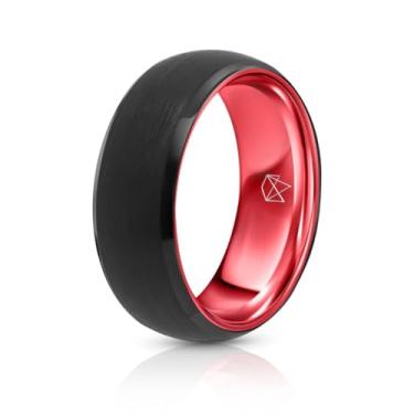 Imagem de EMBR Anel de tungstênio: alianças de casamento de 6 mm e 8 mm com acabamento fosco escovado, bordas chanfradas de alto polimento, joia confortável sem cobalto para homens e mulheres – Anel de