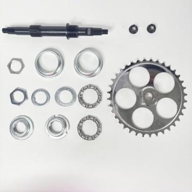 Imagem de JZSPORTS Pedaleira inferior de bicicleta com copo de 5 cm com eixo de manivela de 200 mm, kit de conversão de bicicleta com roda dentada de 36T/44T disponível (apenas roda dentada de 36T com eixo)