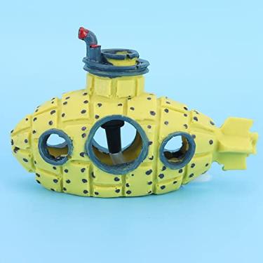 Imagem de Cryfokt Conjunto de Pedra Aeradora de Oxigênio Submarino Amarelo para Decoração de Aquário - Perfeito como Acessórios de Aquário - Material de Resina e Cores Vibrantes