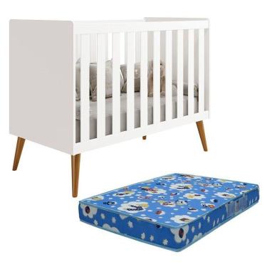 Imagem de Berço Americano Isis Branco Com Colchão Baby Physical - Reller Móveis Branco