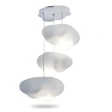 Imagem de Luminária Pendente Infantil Trio de Nuvens - Cotton Cloud para Quarto de Bebê