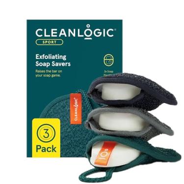 Imagem de Cleanlogic Sabonete esfoliante masculino preto/cinza, 3 unidades