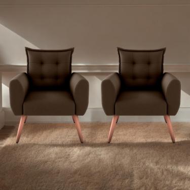 Imagem de Jogo De Poltronas Decorativas Park Suede Marrom