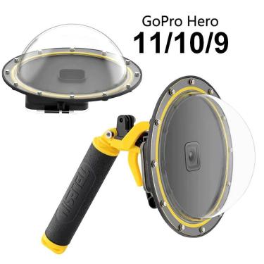 Imagem de Dome com Cx Estanque + Bastão + Gatilho GoPro 9/10/11 - Telesin