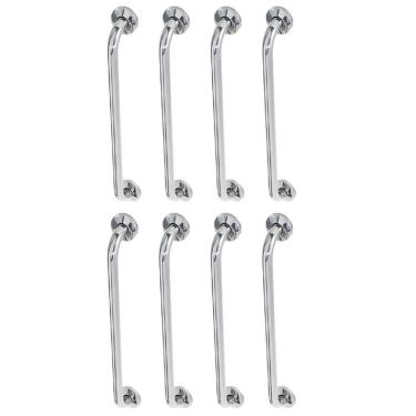 Imagem de Alça Barra De Apoio 60cm Inox Kit 8 Unidades Banheiro Suporte Idoso Deficiente Cadeirante Acessibilidade Segurança Corrimao Escada