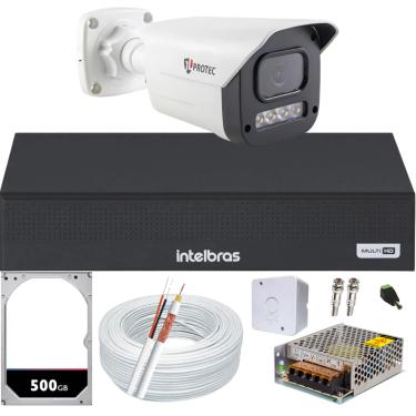Imagem de Kit 1 Câmera 1080p Full Color C/Áudio Dvr Intelbras 4ch 500GB
