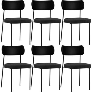Imagem de Kit 06 Cadeiras Para Sala De Jantar Melina L02 Preto Chumbo