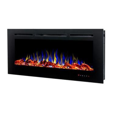 Imagem de Lareira Elétrica de Embutir Aquecedor 127v Tela 50" Polegadas Preta Ch