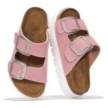 Imagem de Project Cloud Sandálias femininas plataforma – sandálias femininas almofadadas, leves e duráveis com amortecimento macio, sandálias femininas deslizantes modernas (GRÉCIA CHUNKY), Camurça malva, 40