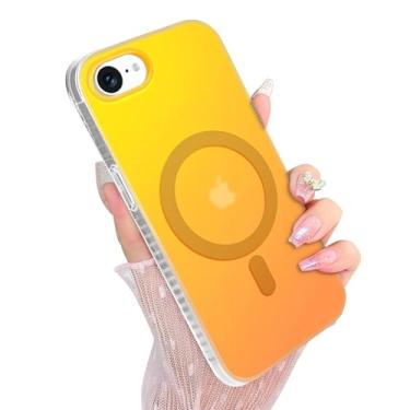 Imagem de Amzfield Capa magnética para iPhone 16e, compatível com MagSafe capa de telefone protetora com arco-íris e estética colorida gradiente fosco iridescente fosco à prova de choque para mulheres meninas