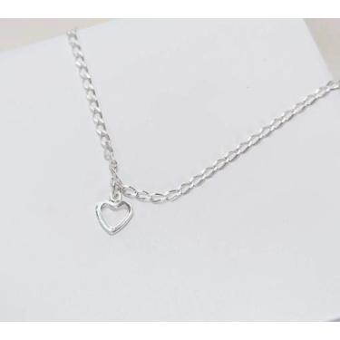 Imagem de Tornozeleira Coracão Liso Vazado Meio 5mm - Ancia Jias e Semijoias
